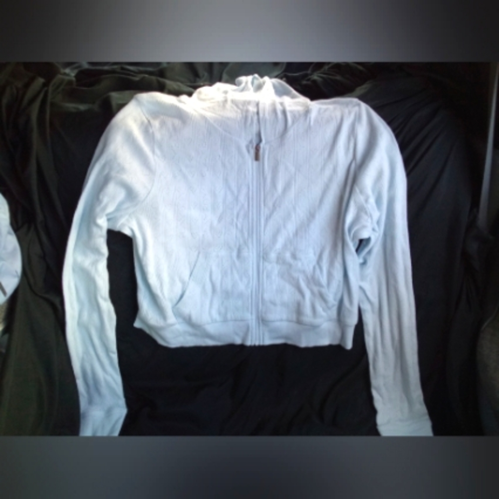 Women's playboy light cover baby blue jacket size large by pacsun